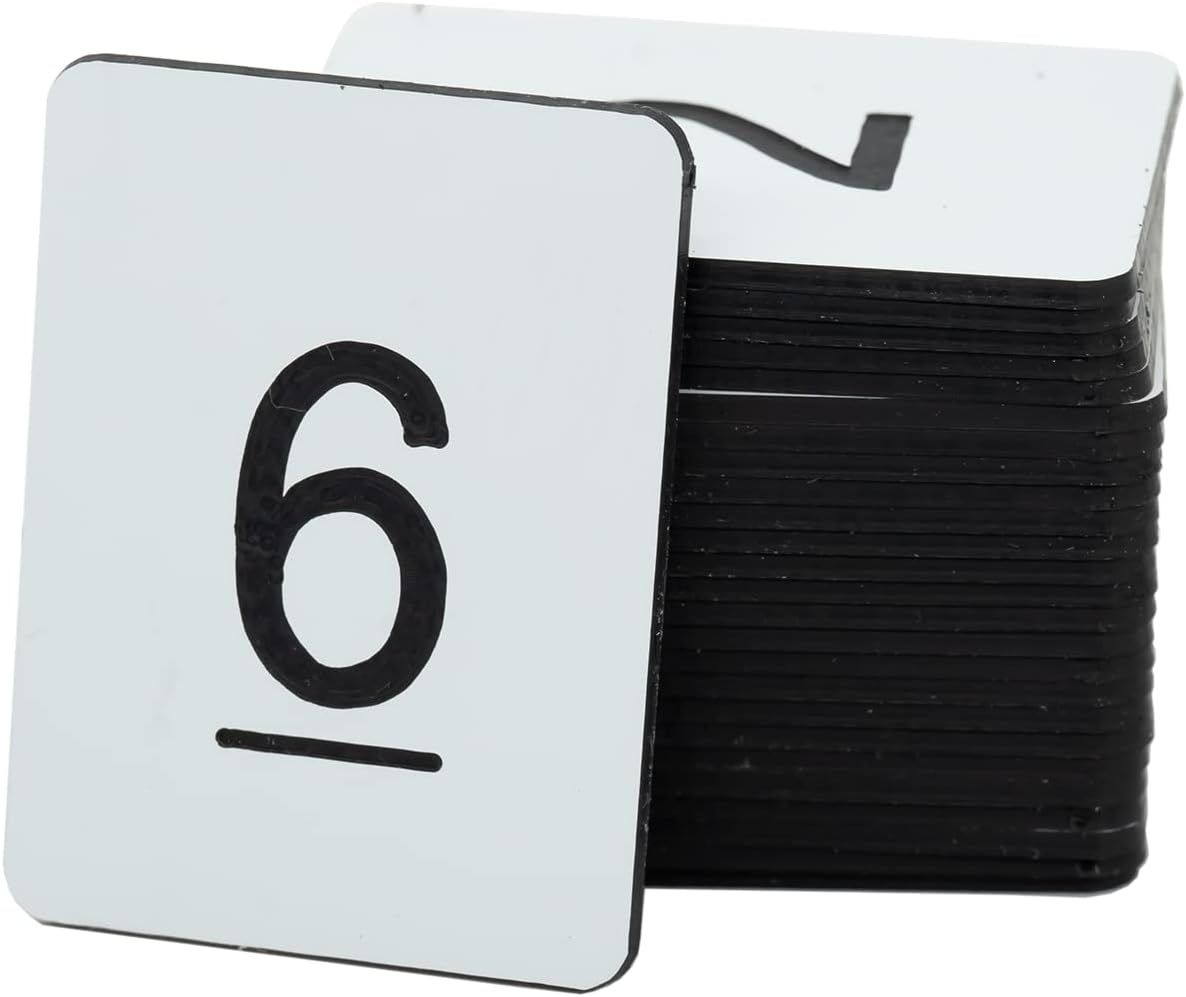 StayMax Rectangle Plastic Numbered Tags Number Disc Number Token (0-100, White)