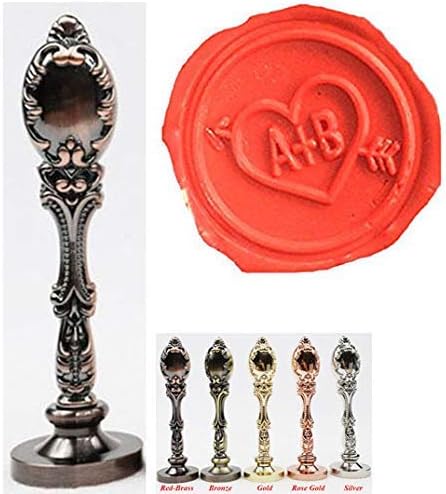 Vintage Custom Wedding Sealing Wax Seal Stamp Kit 2 Letters Monogram Arrow Heart Red Brass Handle Custom Invitation Christmas Gift Wrap Package Customize Personalized Words Wax Seal Stamp Set