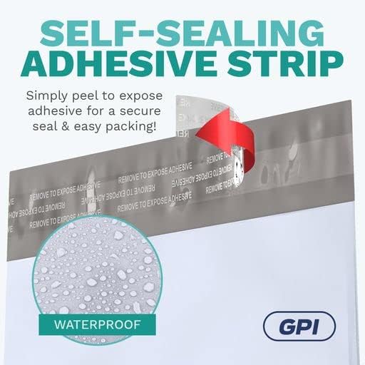 6" X 9" Poly Mailers, 1000 Count White Polymailer Shipping Envelopes for Clothes 2 Mil Unpadded Waterproof Opaque Self-Seal Poly Bags with Tear/Puncture Proof Adhesive Strip