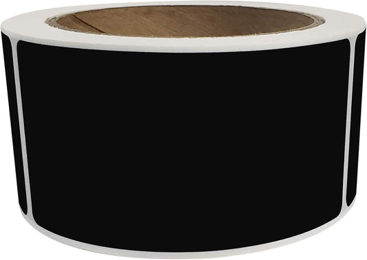 Royal Green Rectangular Label Stickers 4x2 inch (7.5cm x 2.5cm) Black Label Roll - 250 Pack