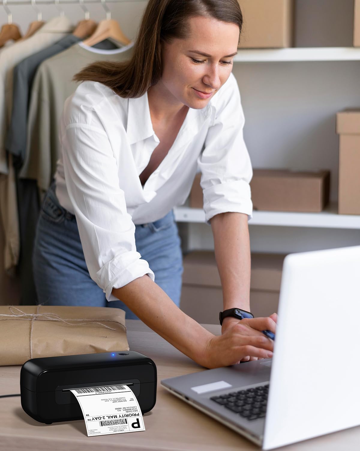 Phomemo Bluetooth Thermal Label Printer - 4x6 Shipping Label Printers for Small Business, Packages, Office, Organization - Thermal Printer Compatible with Amazon, Ebay, Shopify, Etsy, USPS, Fedex, DHL