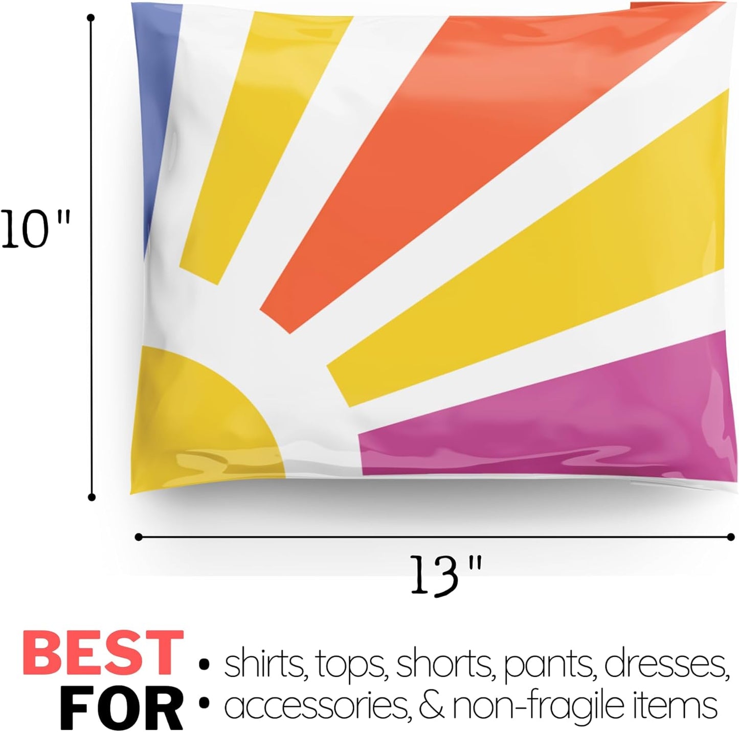 Poly Mailers 10x13 100 Pack | Self-Sealing Shipping Bags Envelopes for Small Business | Waterproof Durable Packaging | Sunshine | Yellow Purple Cute | à la mode Mailers