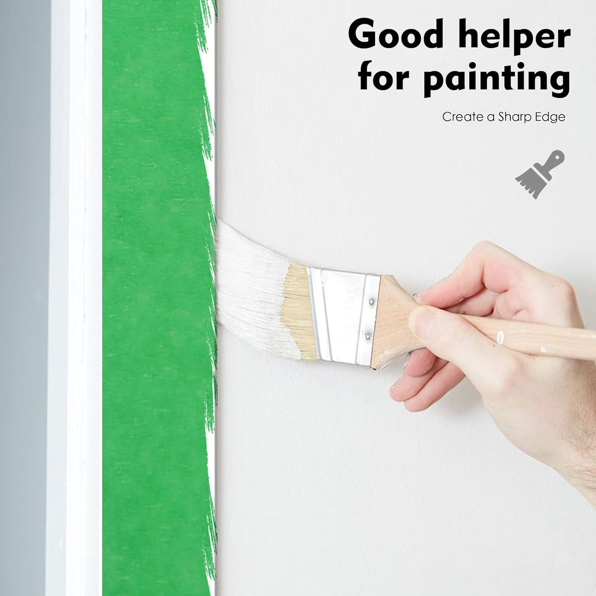 Green Painters Tape,1 inch x 60 Yards x 10 Rolls (600 Yards Total) - Medium Adhesive Masking Tape for Painting,Labeling,DIY Crafting,Decoration and School Projects