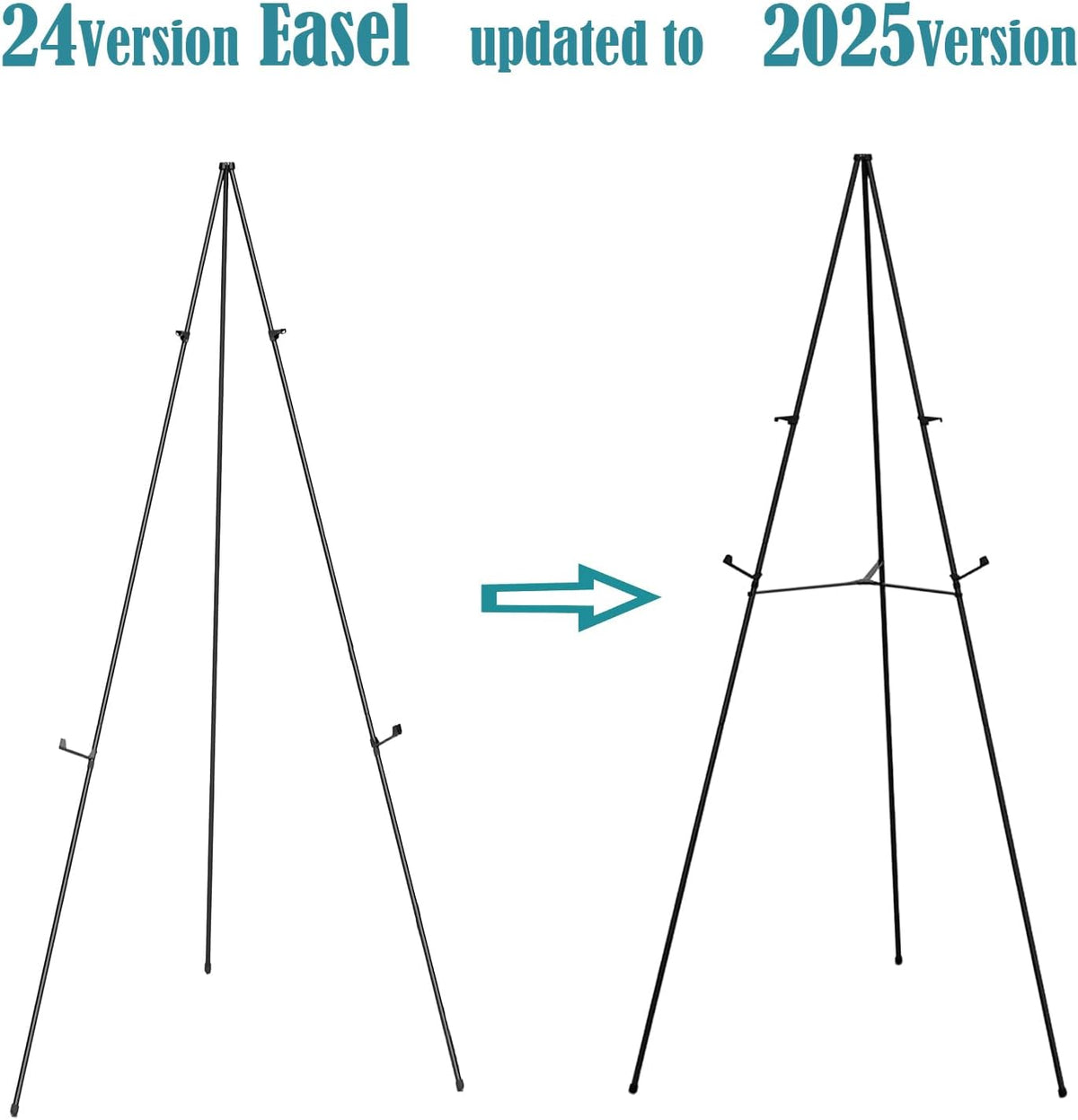 63" Instant Easels Stand for Wedding Sign & Posters,Adjustable Metal Easels for Display Painting Canvas,Folding Tripod with Portable Bag by JoyYeux,Black 3Pack