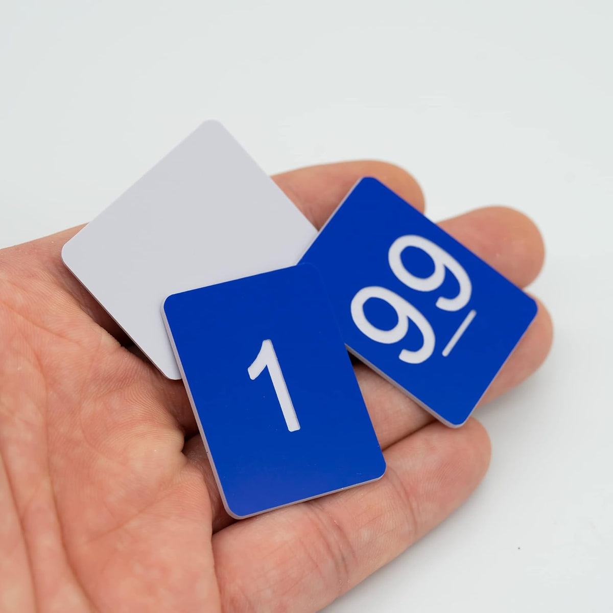 StayMax Rectangle Plastic Numbered Tags Number Disc Number Token (0-100, Blue)