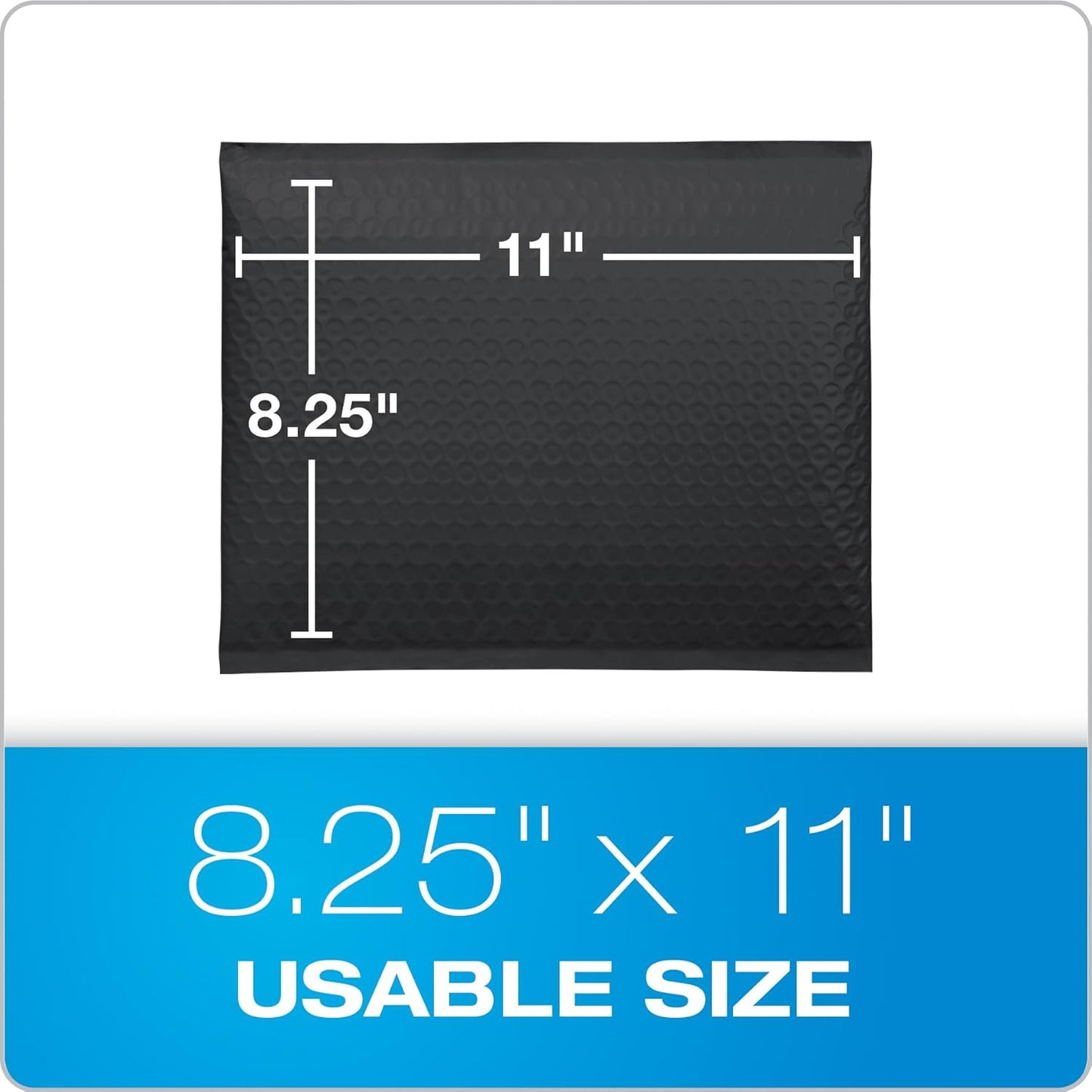 Quality Park Bubble Mailers, 8.25 x 11 Shipping Envelopes, Water Resistant Black Poly Padded Envelopes, Redi-Strip Peel Off Closure (QUA85870), Letter, 25/Box