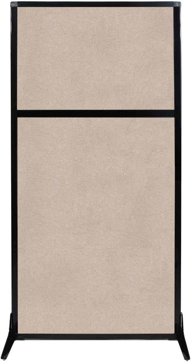 Versare Office Workstation Screen | Portable Wall Divider | Modern Cubicle | Freestanding Privacy Screen | Flexible Work Space | 1 Panel | 33" Wide x 70" Tall Beige SoundSorb Panels
