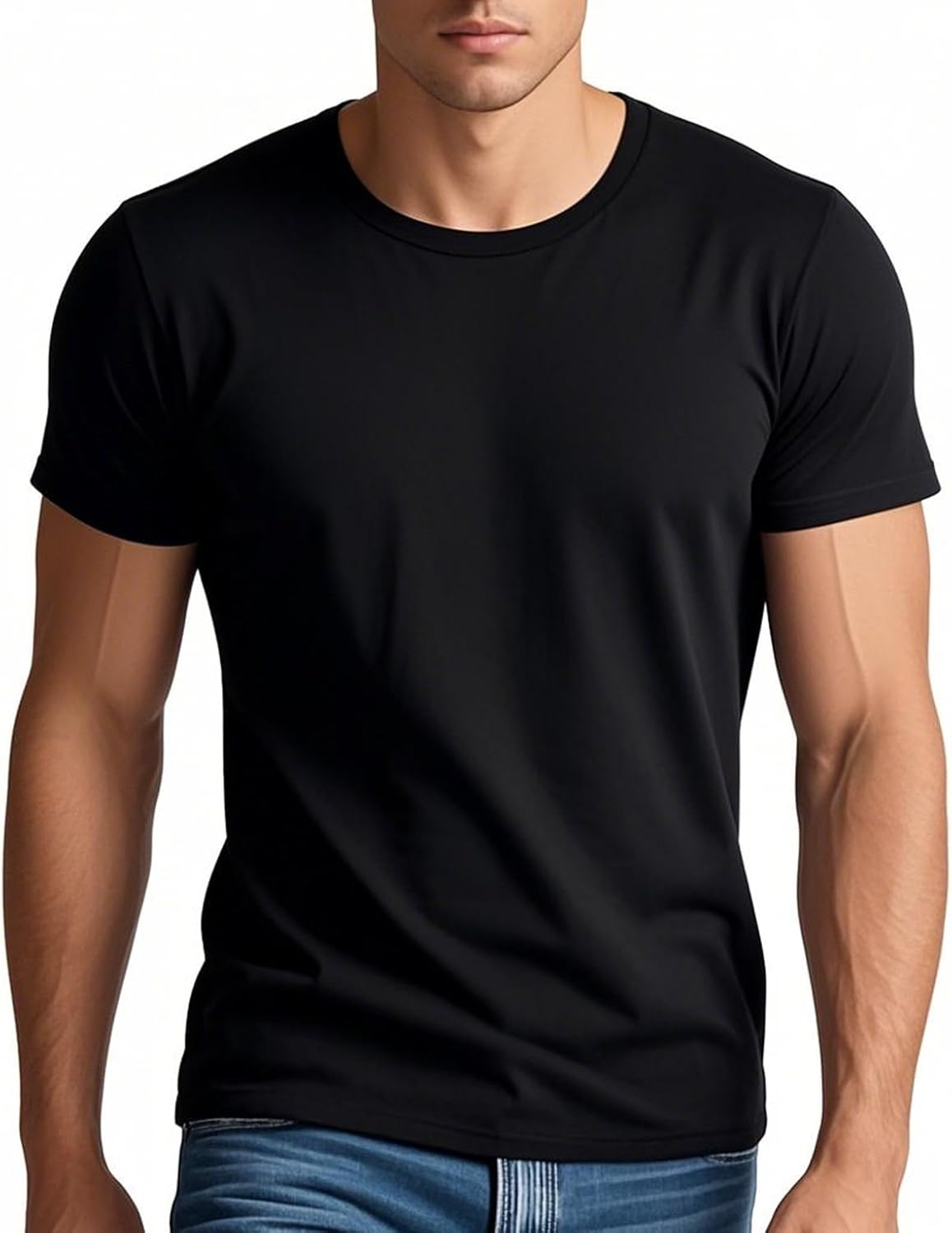 TransOurDream Heavyweight Cotton Blank T-Shirt, Short Sleeve Crew Neck Tee for Heat Transfer, Classic Fit Men's T-Shirts
