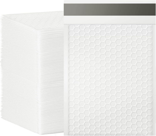 packbabol Bubble Mailers, 6x9 Inch Poly Padded Bubble Mailers Pack of 100 Bubble Envelopes Opaque Self Seal Adhesive Waterproof Bags for Shipping and Packaging(White,6x9-100Pc)