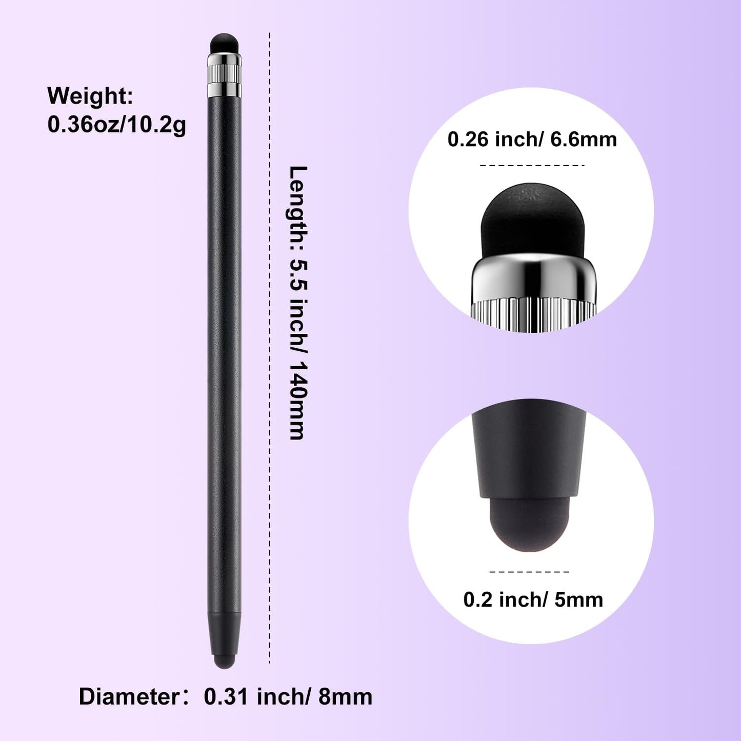 Stylus Pen for Touchscreen, ChaoQ 10pcs High Sensitivity and Precision Stylus Pen for iPad iPhone Android Compatible with All Touch Screens (Black/Silver)