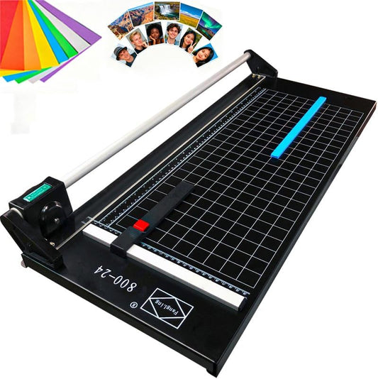 24 Inch Manual Precision Rotary Paper Trimmer, Rotary Paper Cutter Trimmer for Photo Paper, Film, Art Paper Jam, Office Paper, Thin Plastic Soft Board, PVC,Cutting Table,Professional Rolling Trimmer