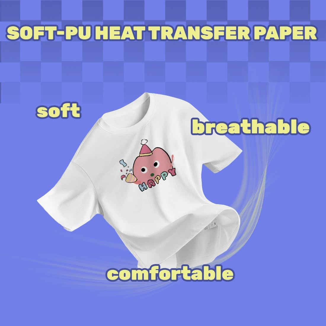 TranSmile Heat Transfer Paper for Inkjet & Laserjet Printer (10 Sheets, 8.5 x 11") Printable Heat Transfer Vinyl for Light Fabrics Iron on Transfers for T Shirts(L3-10)