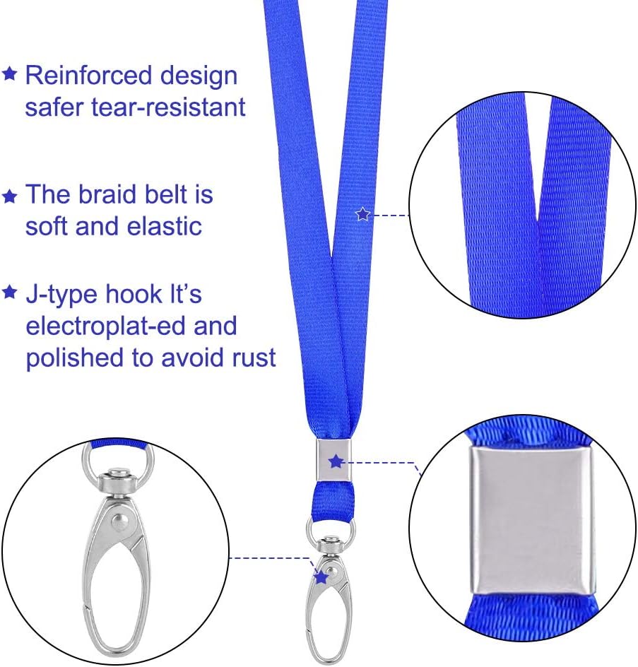 Lanyards for Id Badges Holder Bulk Lanyard with Clip Swivel Hooks for Name Tag ID Badge Holder,Students, Employees