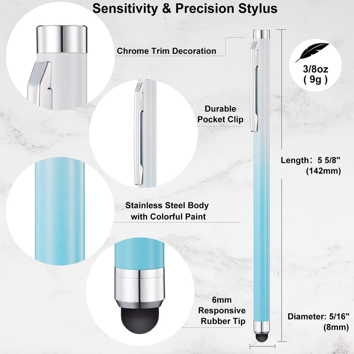 Stylus Pens for Touch Screens 12 Pack, Linfanc High Sensitivity and Precision Capacitive Stylus Pens for iPad, Tablets, Smartphones