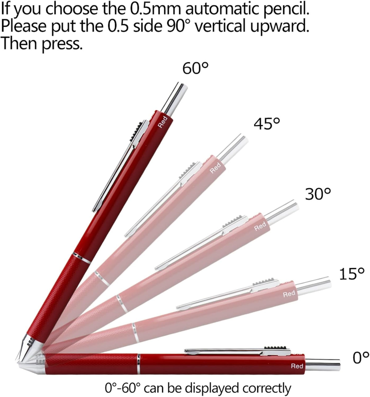DUNBONG Metal Multifunction Pen, 4 in 1 Multicolor Pen, 0.5mm Mechanical Pencil, 1-Count (Red)