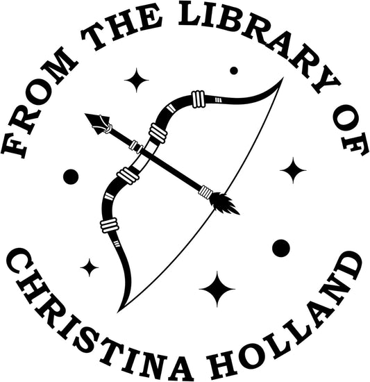 from The Library of Embossers & Stamps for Fantasy Book Readers | Custom Embosser | Custom Stamp | Ex Libris | Elevate Your Fantasy Collection of Stories and Novels (Design 1, Wood Hand Stamp)