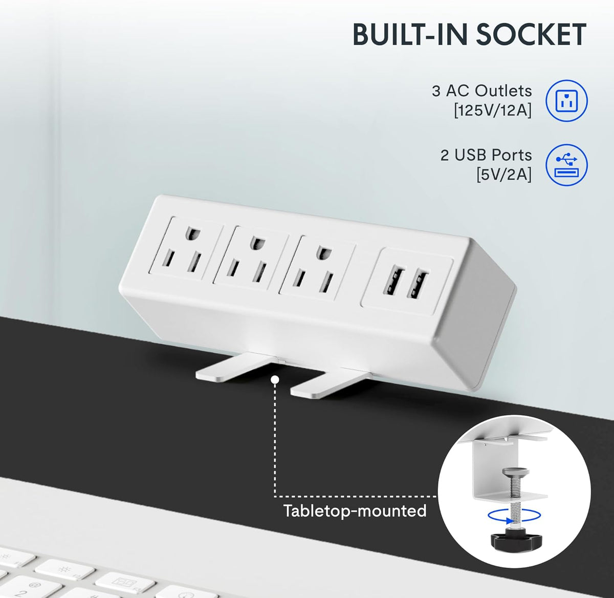 FLEXISPOT EN2 Whole-Piece Standing Desk with Clamp Power Strip, 48 x 24 Electric Height Adjustable Desk with Cable Management (White Frame + 48" Maple Top)