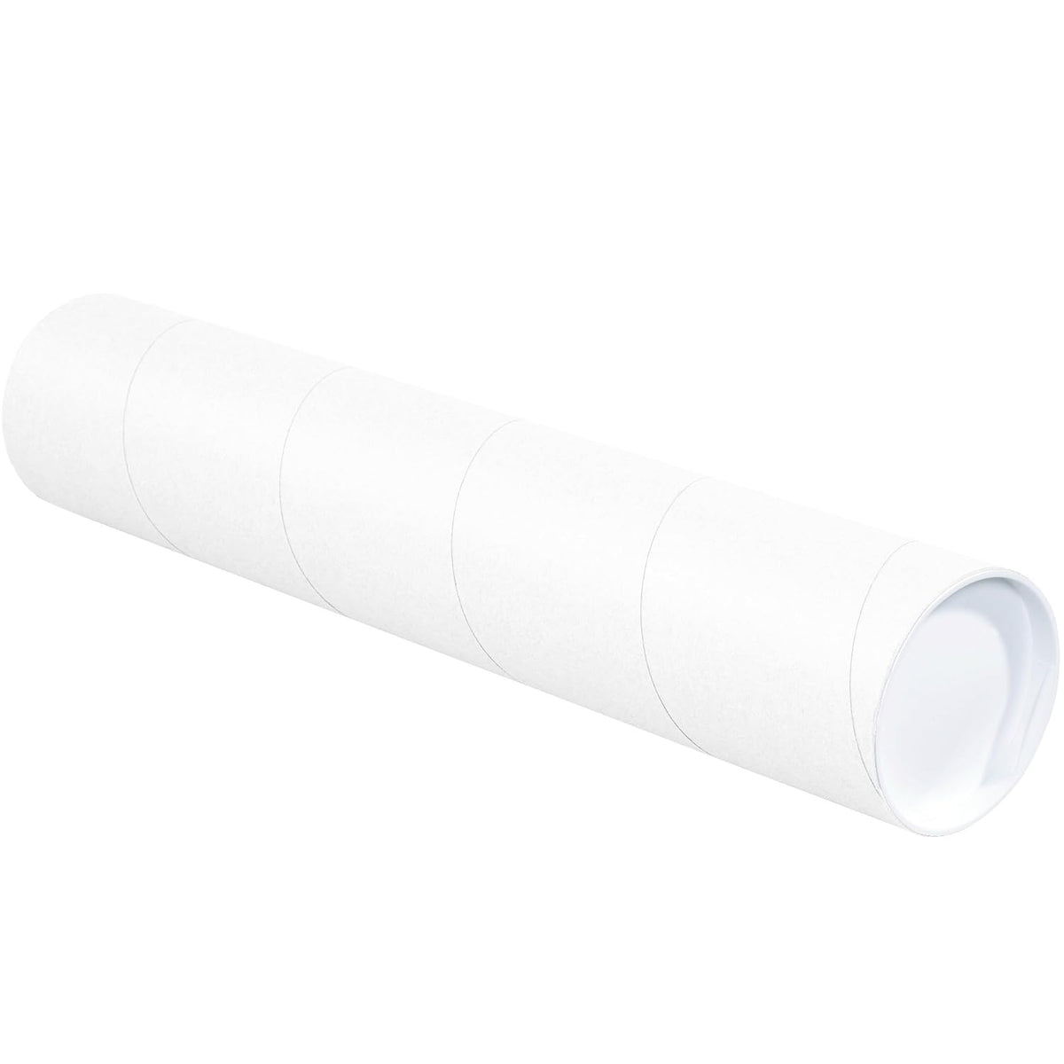 BOX USA BP4036W Mailing Tubes with Caps, 4" x 36", White (Pack of 15)