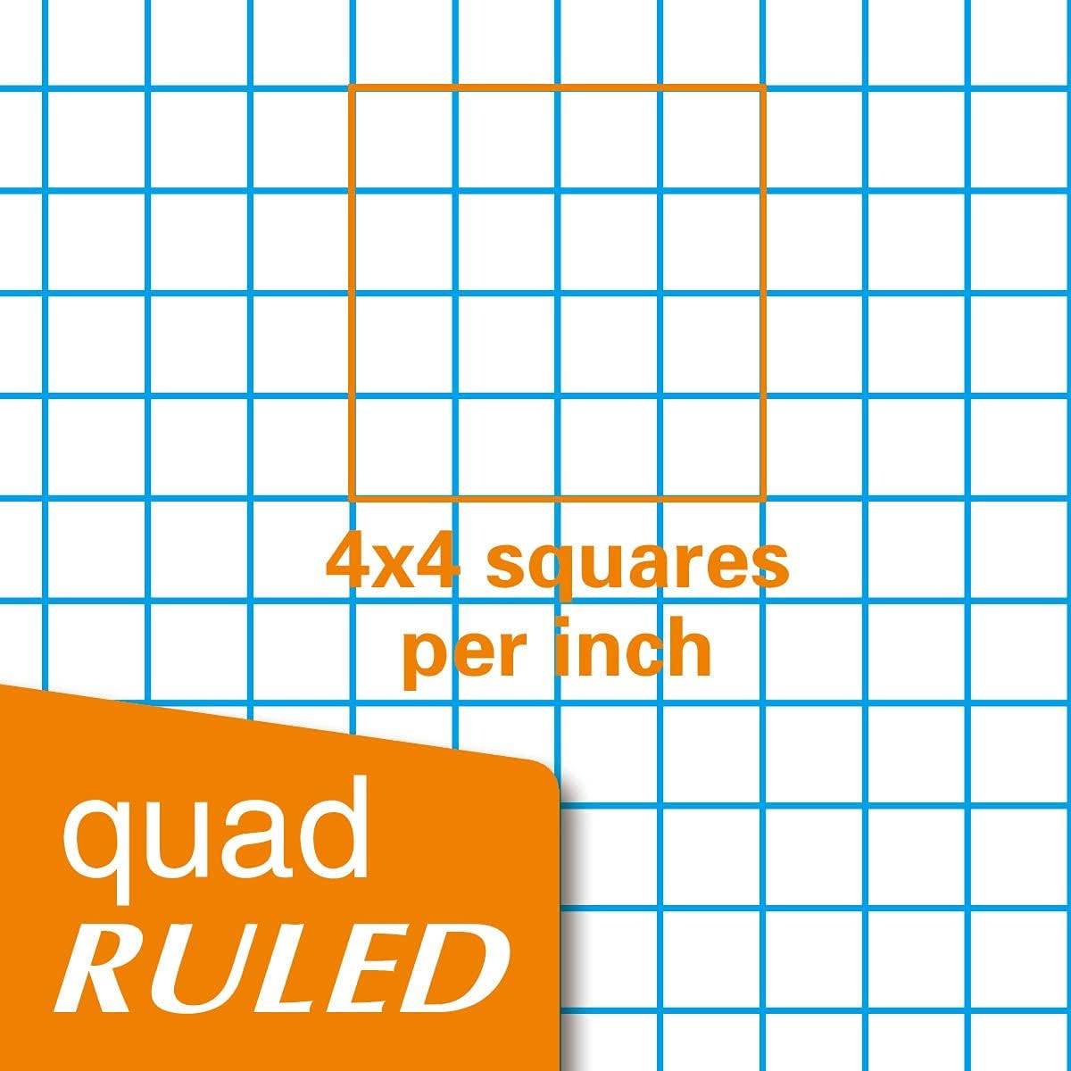 KAISA Graph Paper Filler Paper, 8"x10.5" 4x4 Graph/Quad Rule Filler Paper 3-Hole Punched 1/4inch Grid Paper Loose-Leaf Paper for 3-Ring Binders,150sheet/pack, 3pack F15001Q