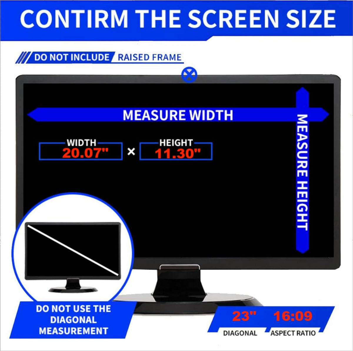 23 Inch 16:9 Computer Privacy Screen Filter for Monitor - Privacy Shield and Anti-Glare Protector