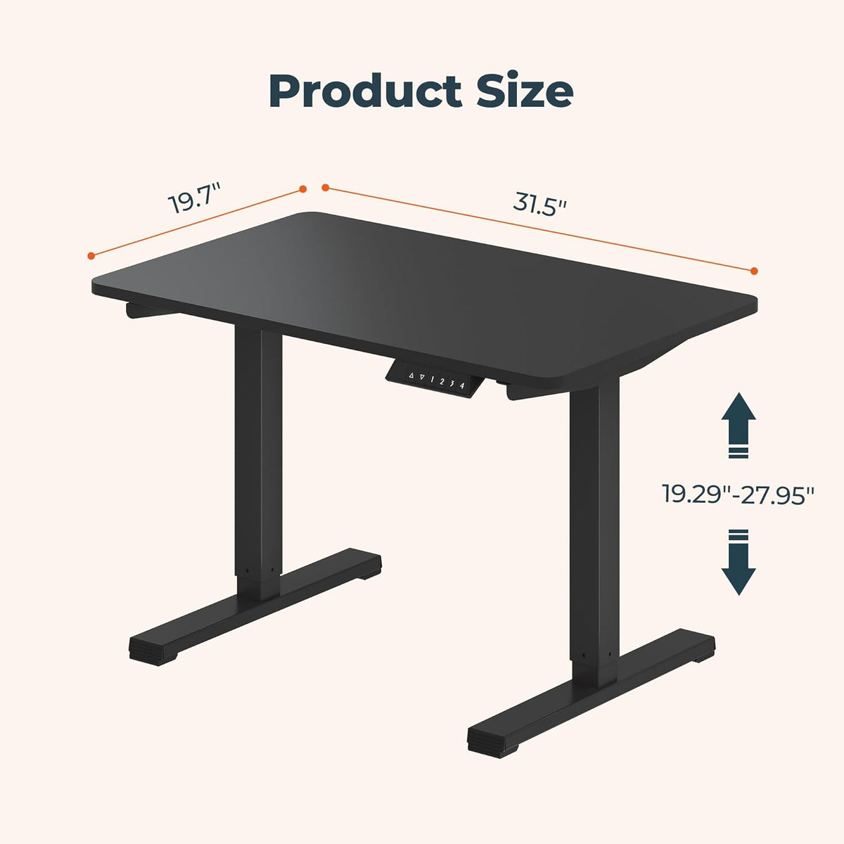 Small Adjustable Stand Up Desk for Children,One-Piece Standing Desk 31.5 x 19.7 Inch, Home Office Desk Computer Workstation, Black