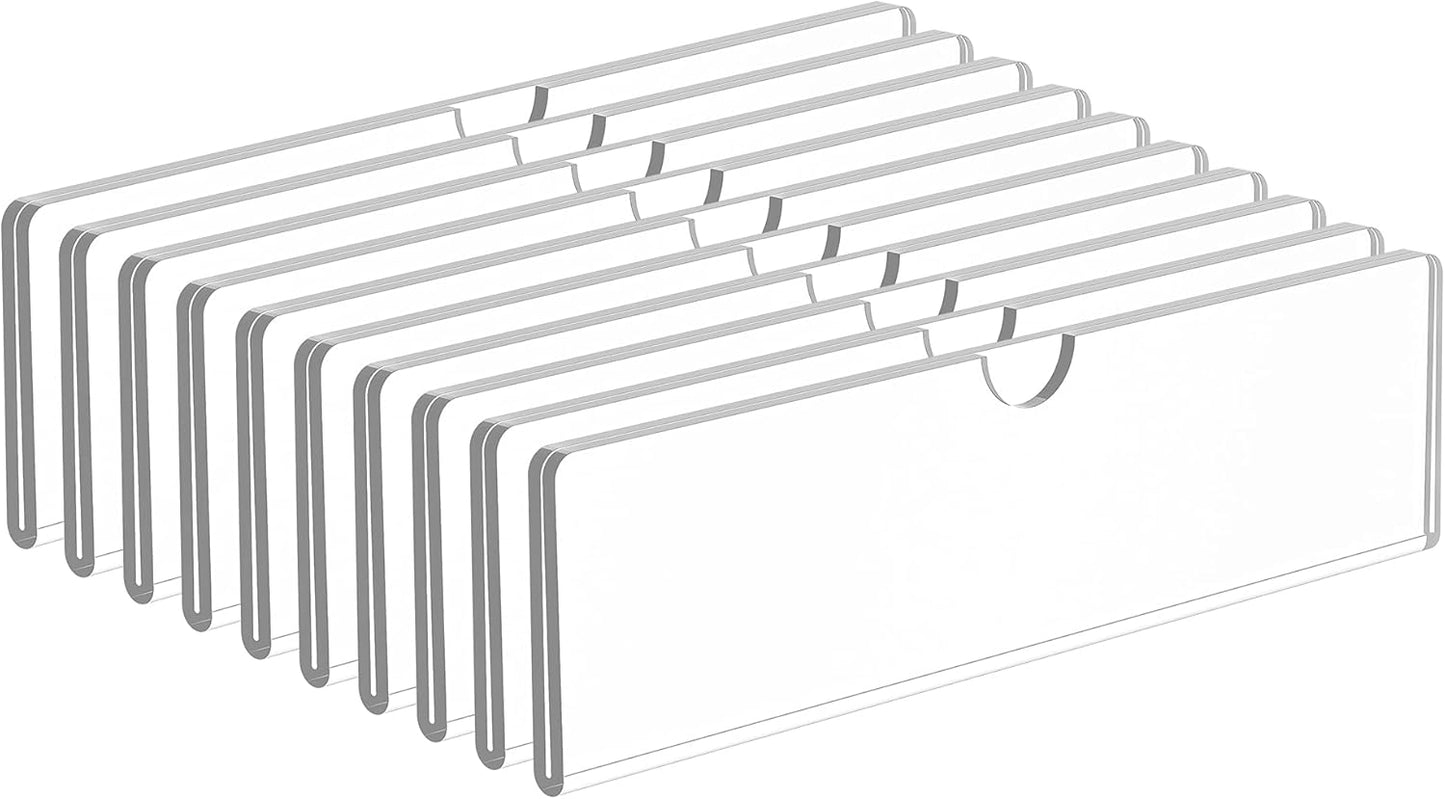 Acrylic Wall Name Plate Holder, Door Plate with Adhesive Tapes, Clear Sign Holder Frame, 2"x8", 10 Pack