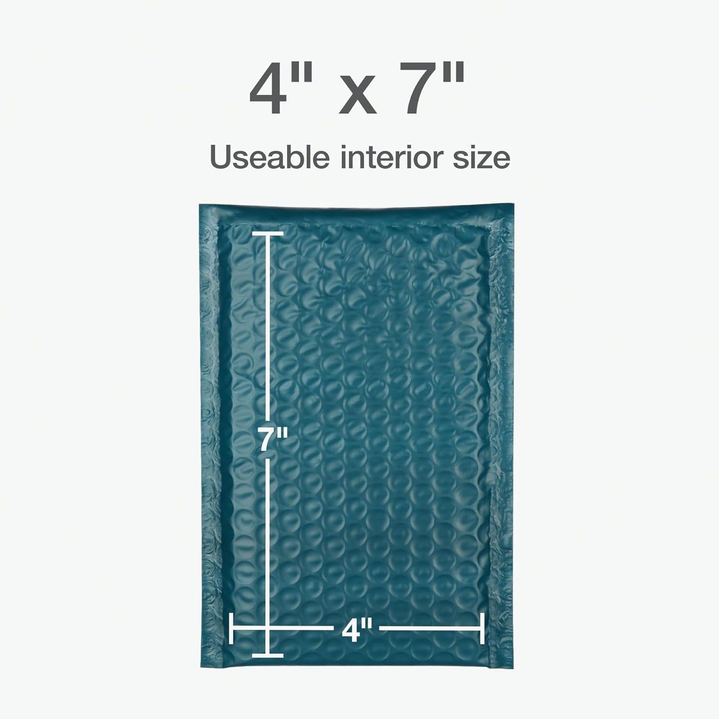 Quality Park Bubble Mailers, 4 x 8 Shipping Envelopes, Self-Seal, Small Blue Padded Envelopes, Redi-Strip Peel Off Closure, 50 Per Box (QUA85909)