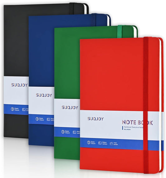 Lined Journal Notebooks, 4 Colors 160 Pages, 5.5x 8.2-Inch Journals, Hardcover Notebook with 100 gsm Thick Paper, A5 Size College Ruled Notebook for Writing/Travel/Work