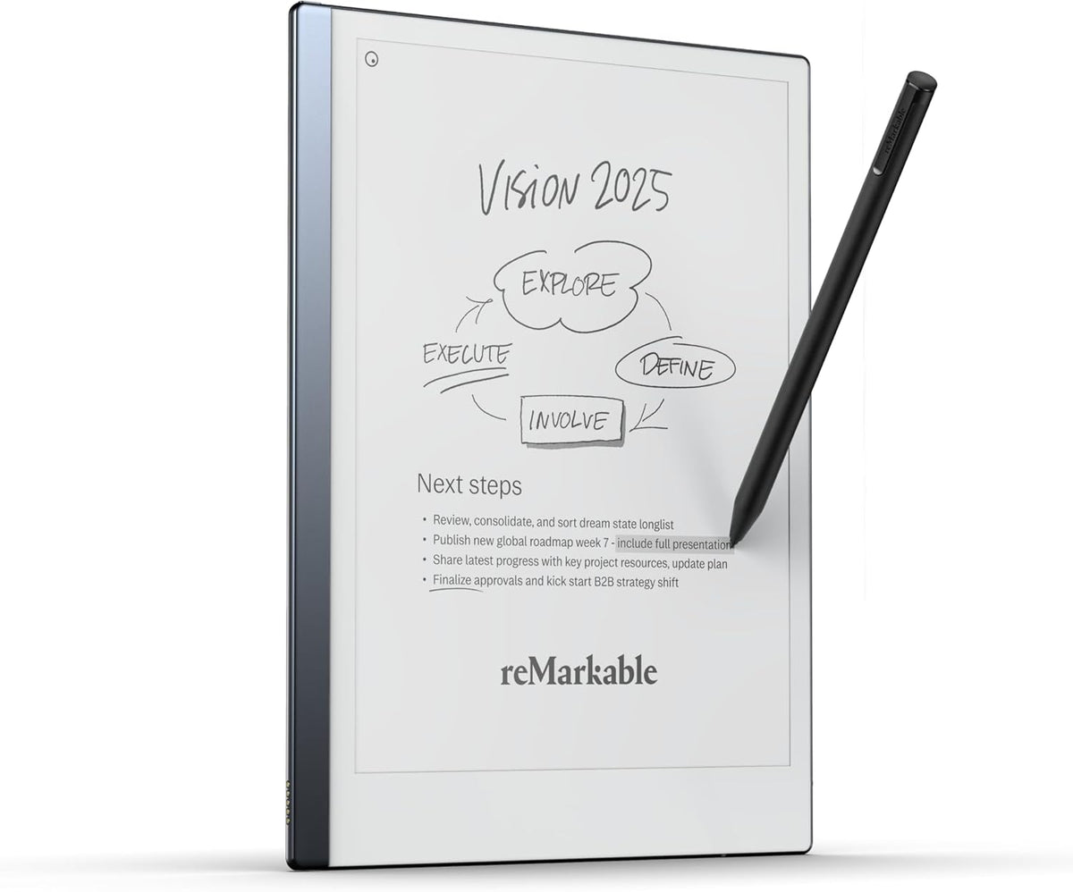 reMarkable Starter Bundle – reMarkable 2 is The Original Paper Tablet | Includes Black and White 10.3” Writing Tablet, Marker Plus Pen with Built-in Eraser