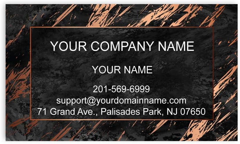 Custom Premium Business Cards, Full color - Marble (350gsm-Thick paper), Made in The USA (Black)