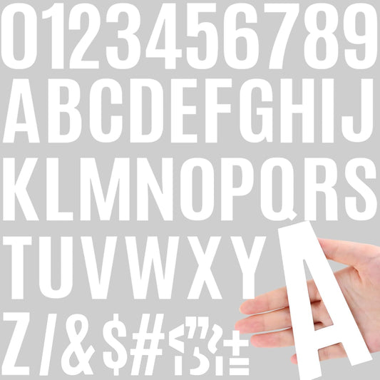 220 PCS Letter Stickers Big Font Mailbox Numbers and Letters Self Adhesive Vinyl Waterproof Alphabet Number Stickers for Bulletin Board Mailbox House Address,Cars,Poster,Business Decor(6 Inch,White)