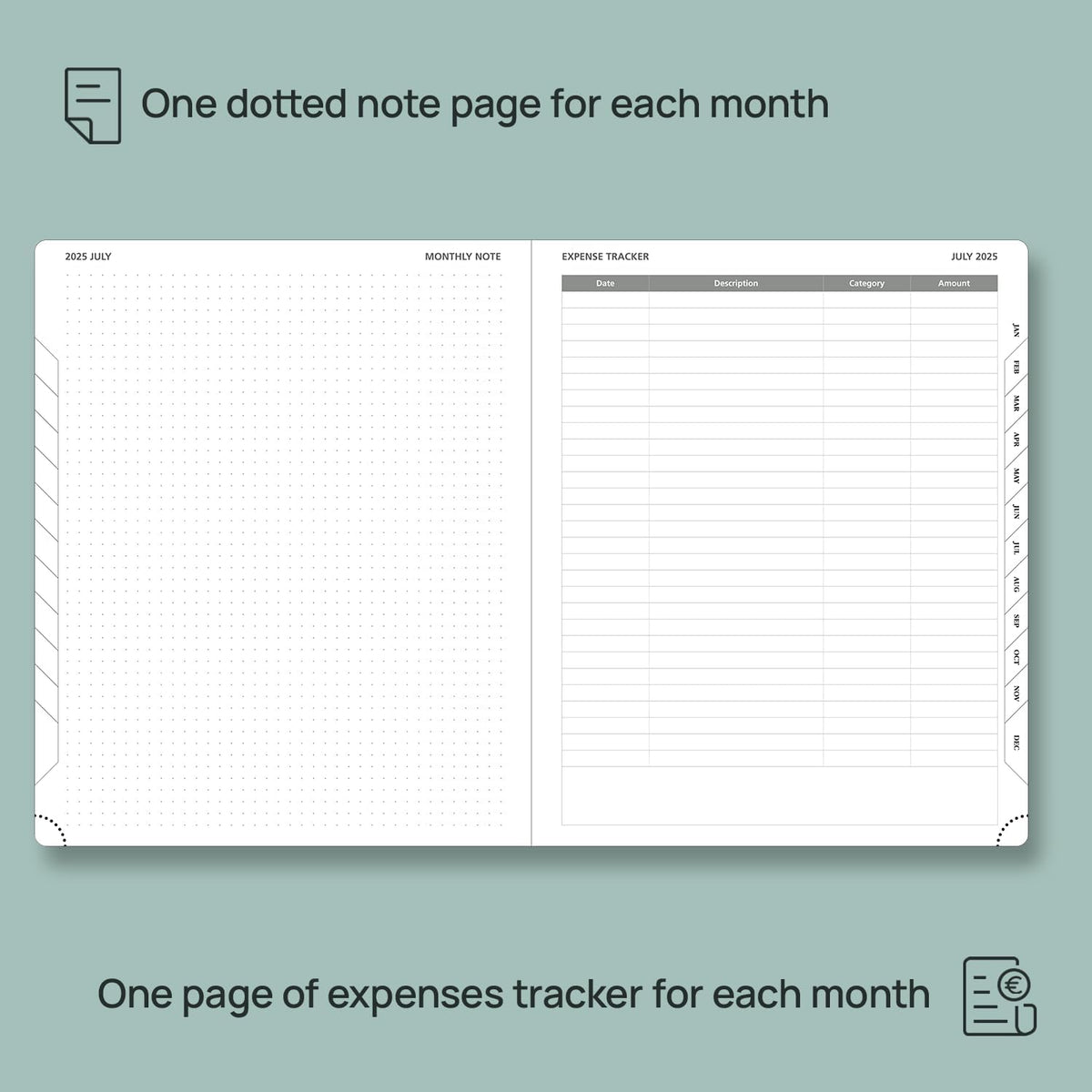 POPRUN Monthly Planner 2025-2026 (Large- 8.5" x 10.5" Soft Cover), 18-Month Calendar Book (Jul.2025-Dec.2026), Calendar Planner with Monthly Tabs & Pocket, 100 GSM Paper - Purple