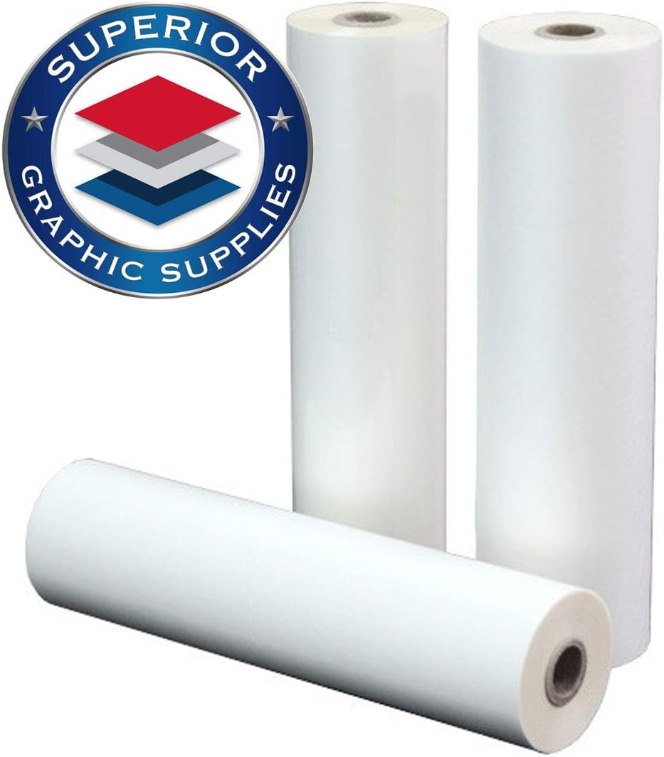 Superior Graphic Supplies PET Laminating Film Roll 18" X 500' - 1 Inch Core, 1.7 Mil / 0.0017 Inches Thick, Clear Gloss, 2 Roll Pack