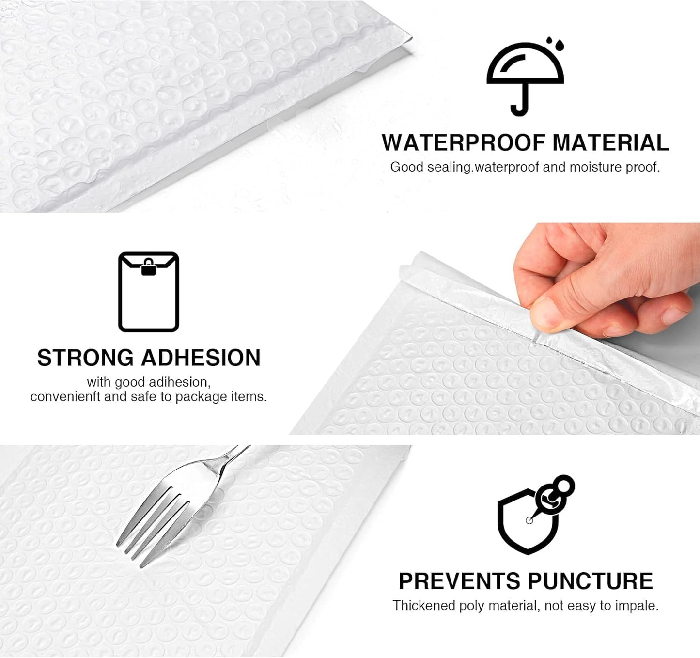 Metronic 9600 Pack Bubble Mailer 6x10 Inch White,Usable Size 6x9" Waterproof Padded Envelopes,Self-Seal Modern Bubble Mailers Cushioning for Shipping,Jewelry Makeup Supplies, Packaging Bulk