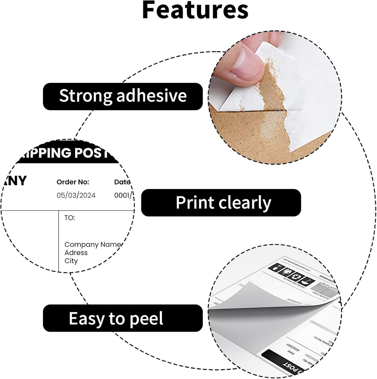Half Sheet Shipping Labels,Self Adhesive Mailing Labels for Laser & Inkjet Printers,White 8.5x5.5 Half Page Label,500 Sheets