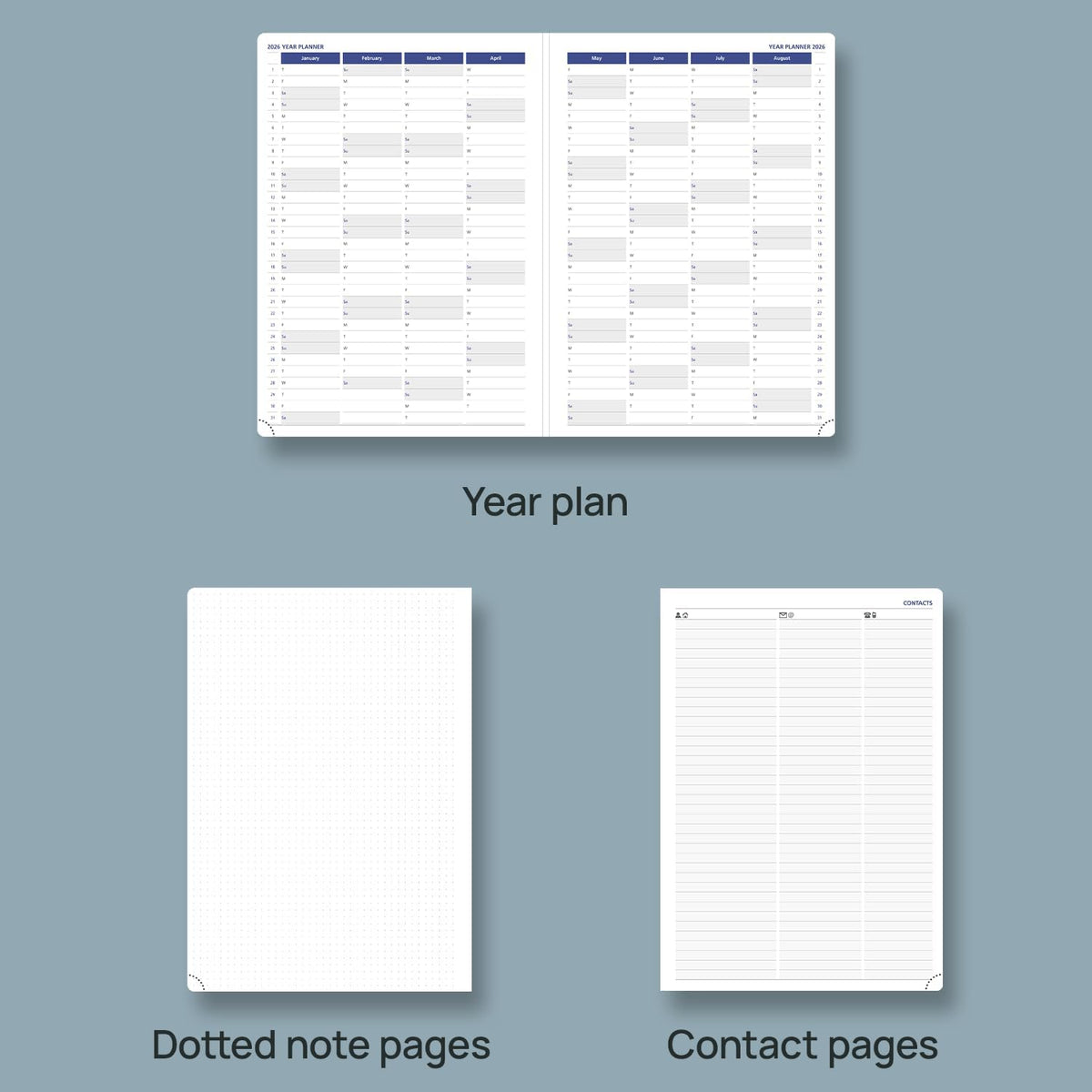POPRUN 2026 Weekly Planner (A4 Size-8.25'' x 11.75''), 15-Minute Appointment Book (Jan 2026-Dec 2026) with Monthly Tabs, Inner Pockets, Pen Holder, PU Leather Softcover, 100GSM - Burgundy