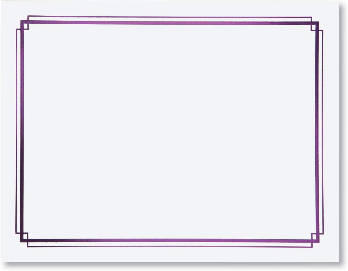 PaperDirect Foil Elegance Specialty Certificates, 50 Sheets of 38lb White Paper, 8½" x 11", Double Purple Foil Border, Perfect for Awards, Students, Employees, Volunteers, Course Completion, Diplomas