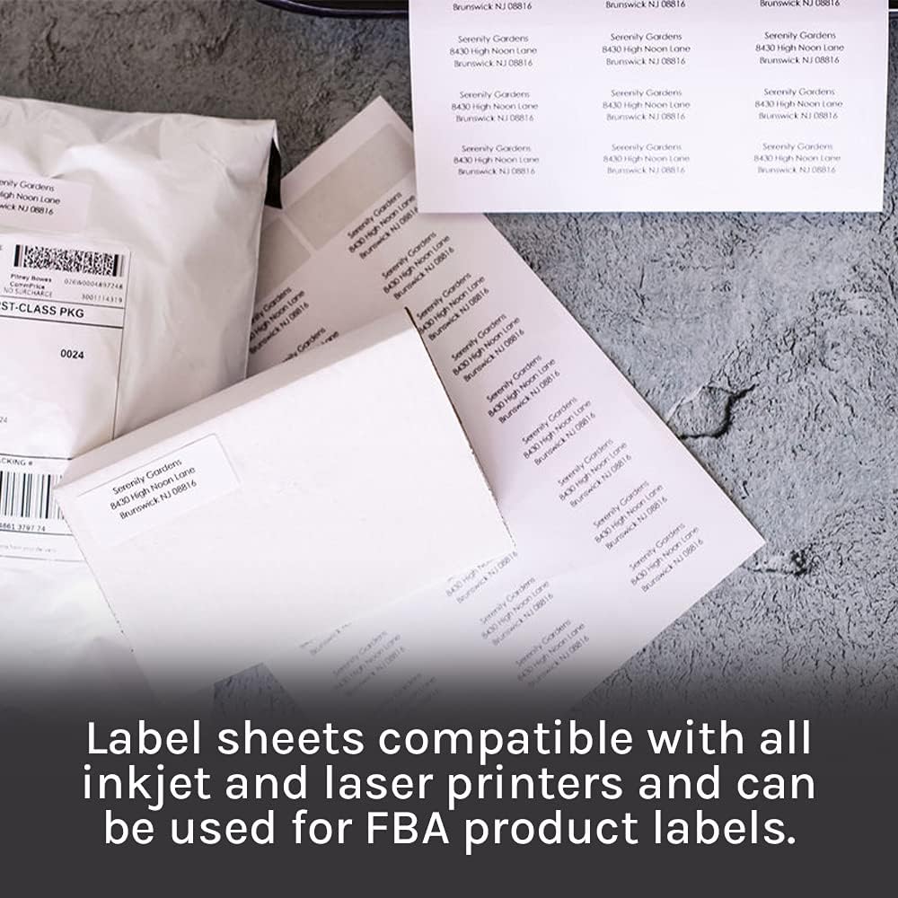 Premium Label Supply White Address Sticker Labels – 2.625" x 1" – Laser/Inkjet Compatible – (30 per Sheet), 1000 Sheets - 30,000 Total Adhesive FBA Labels