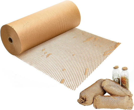 Honeycomb Packing Paper, 20" x 1500' Packing Paper Substitute Alternative for Bubble Cushioning Wrap, Recyclable and Eco-Friendly Honeycomb Paper for Moving Shipping Packaging, Products & Gifts