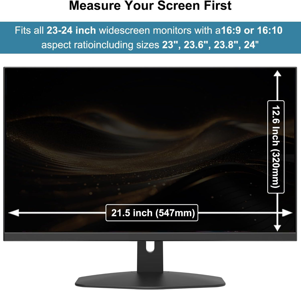 Hanging Computer Privacy Screen Protector Shield Compatible for 23.6/23.8/24 Inch 16:9 Widescreen Desktop Monitor - Anti Glare & Blue Light Filter - Hanging Design for Easy On/Off