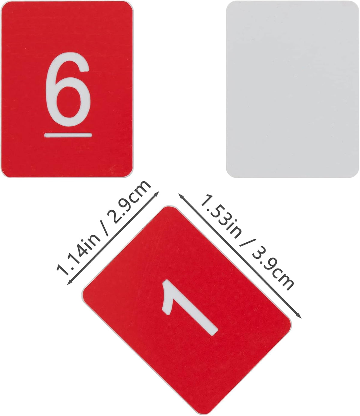 StayMax Rectangle Plastic Numbered Tags Number Disc Number Token (0-25, Red)