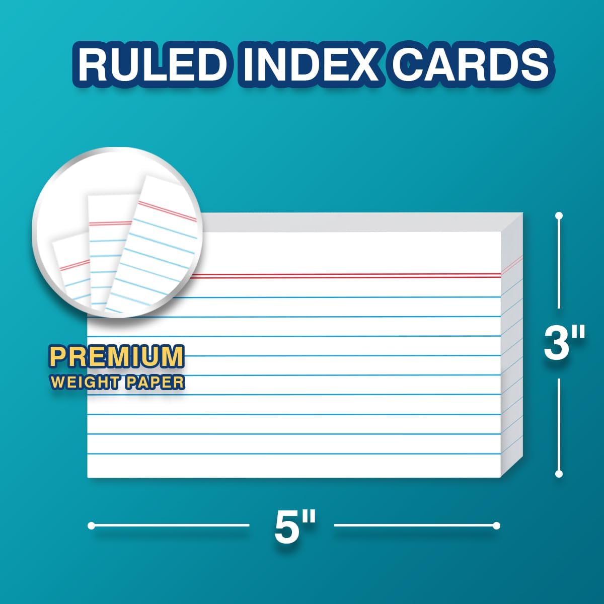 H4D 3x5 Index Card Holder with 100 Heavyweight Ruled Index Cards and 25 Plastic Dividers, Light Purple