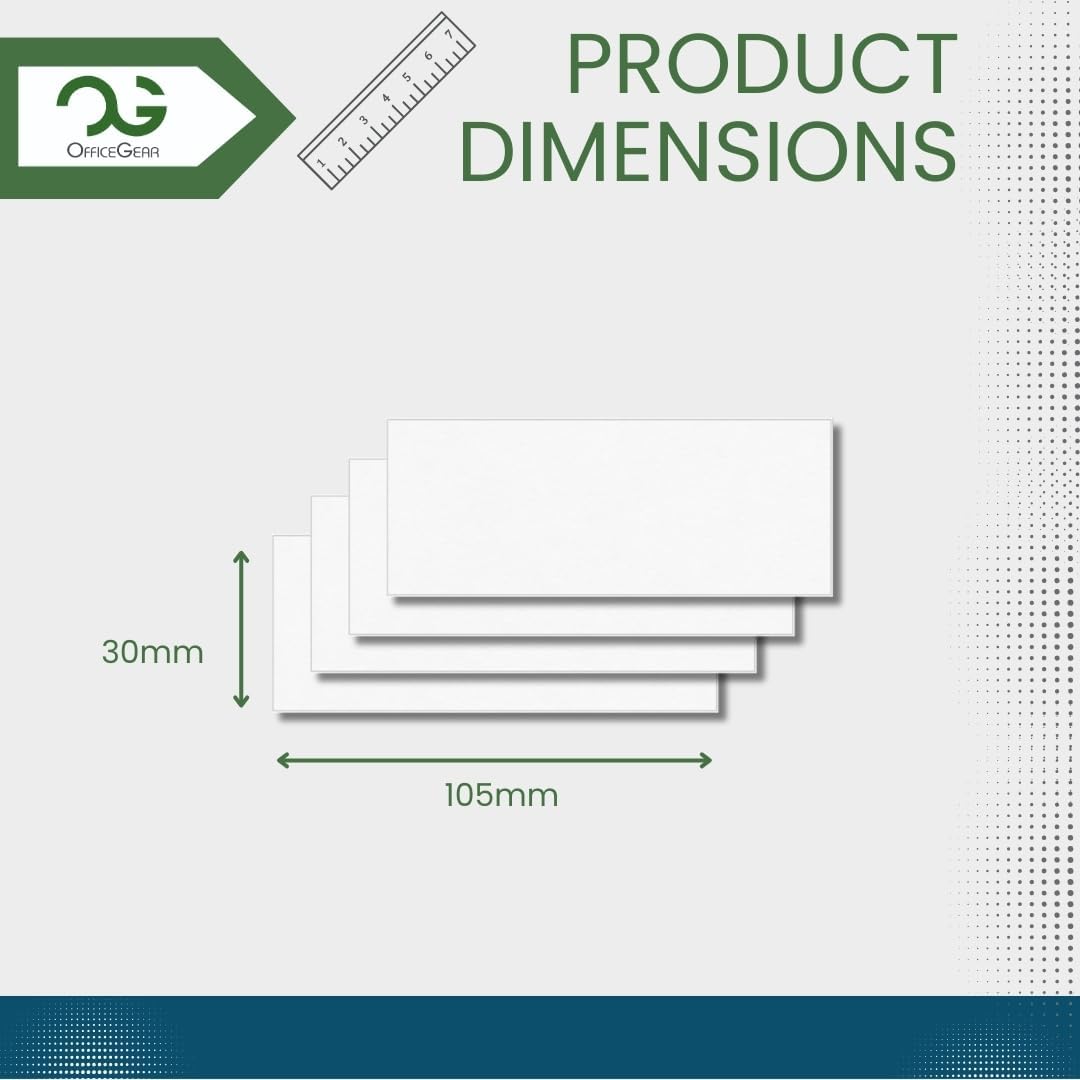 OfficeGear Shelf Edge Barcode Price Ticket Labels 18-up [25 Sheets - 450 Pack] 30x105mm Custom Printable A4 Card Micro Perforated Non-Adhesive Merchandise Tag with Free Downloadable Design Template