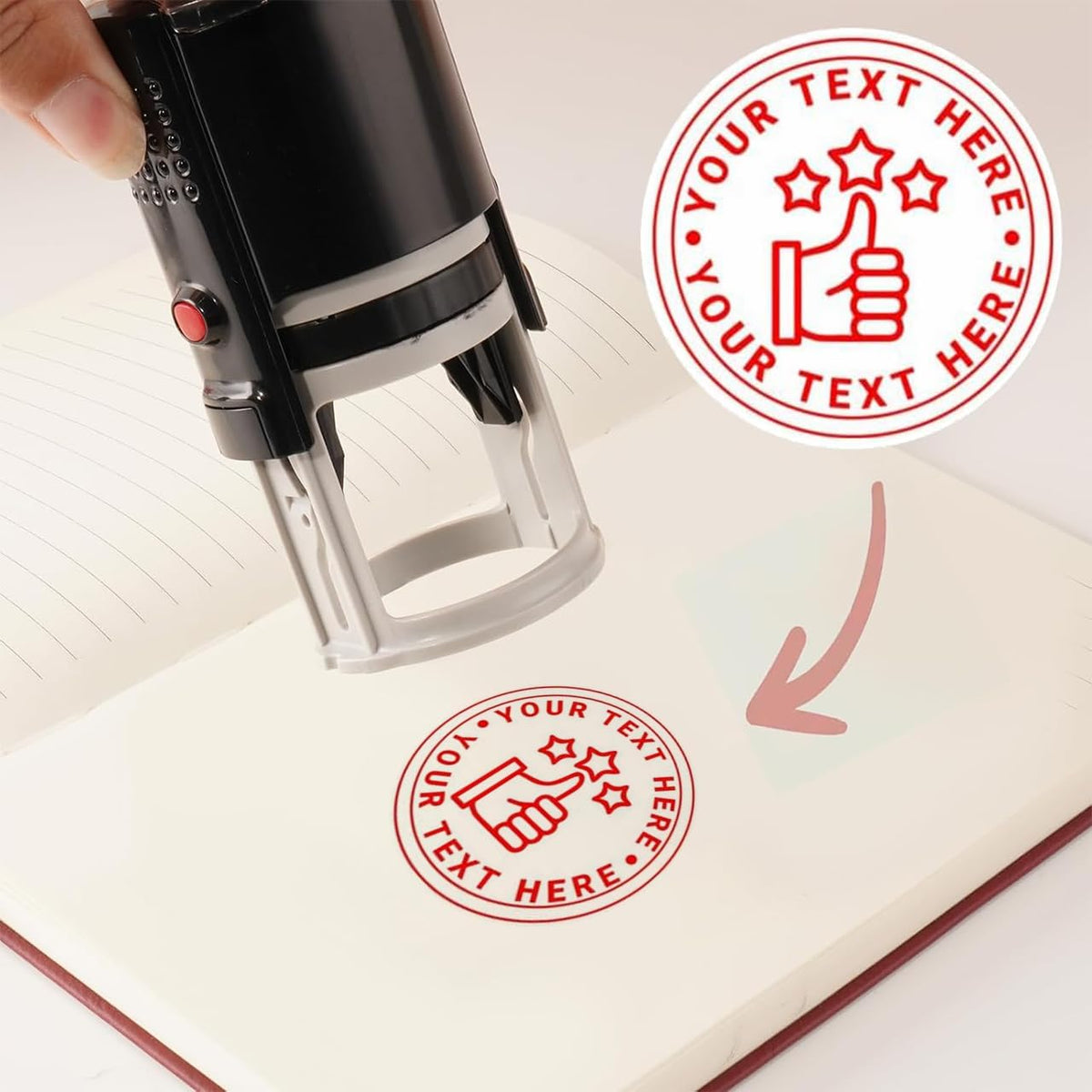 Custom Stamp Personalized Image Logo Stamp Customized Text Round Stamps Business Self-Inking Stamper Customized School Organization Institution Logo Bulk Seal Multiple Frames Options