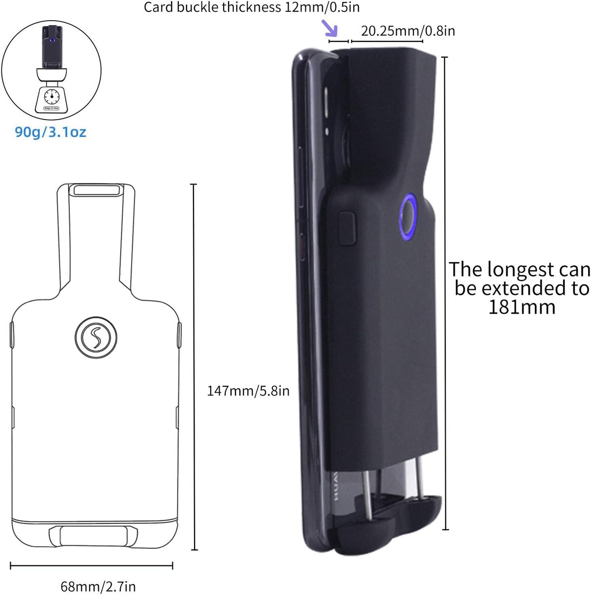Symcode Portable Barcode Clip with Bluetooth - 1D 2D QR Bar Code Reader, PDF417, Data Matrix, Maxicode, Wireless Connect