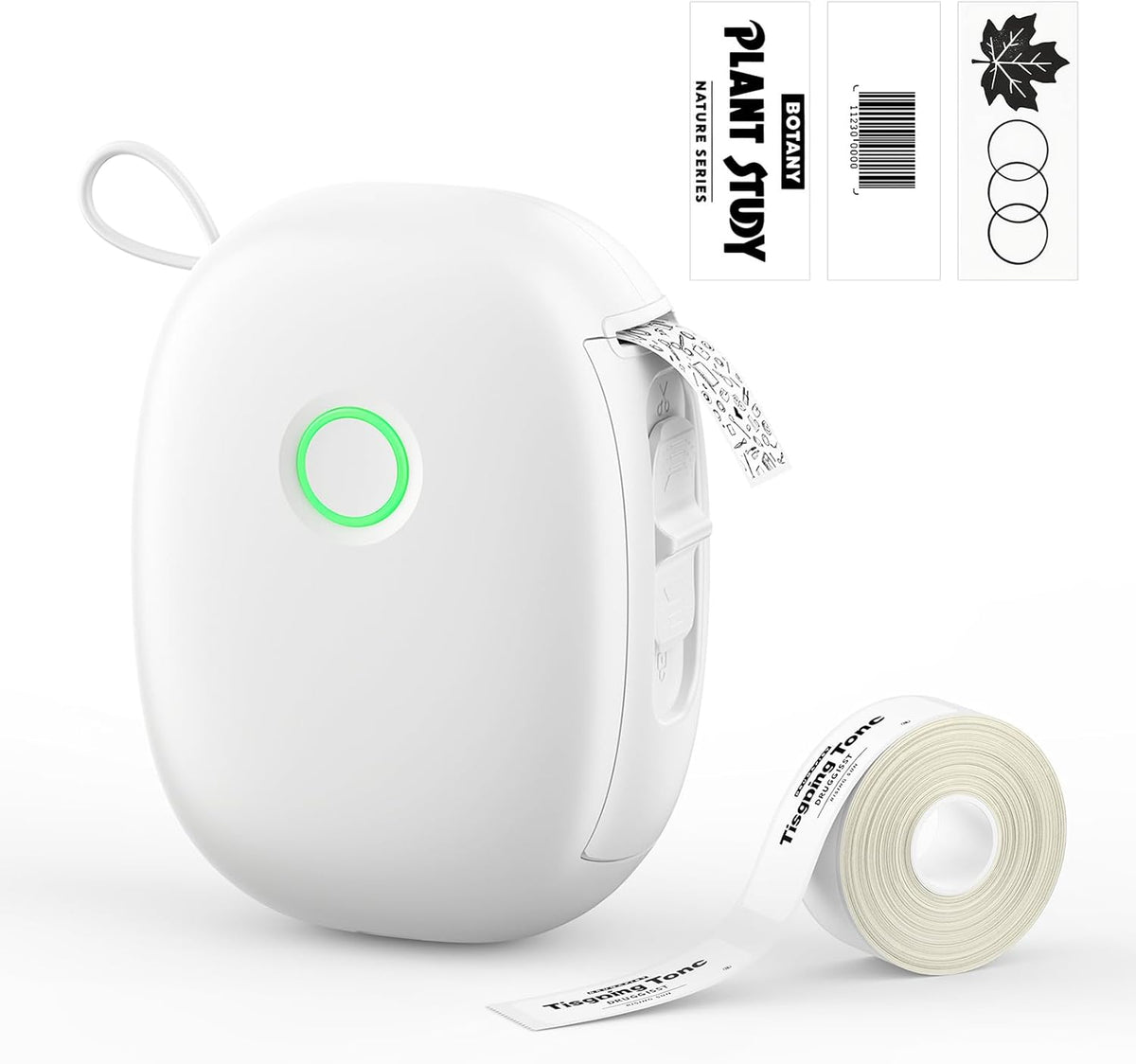 Mini Label Maker Machine with Tape – L13 Portable Bluetooth Label Printer, Wireless Thermal Sticker Maker for School, Home, and Office – White