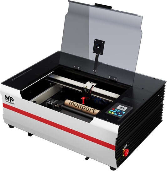 Monport Reno-45 Pro Vision Upgrade 45W Desktop CO2 Laser Engraver, 16x12 Workbed Laser Engraving Machine, 8MP HD Camera and Magnetic Assisted Autofocus, Z-axis Adjustable for Wood Acrylic Glass More