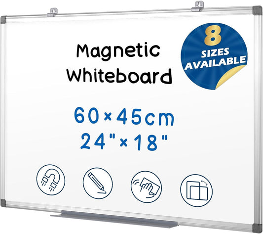 S SWANCROWN Magnetic Whiteboard 18 x 24 Inch Dry Erase Board Wall Mounted White Board for Meeting/Planning/Displaying