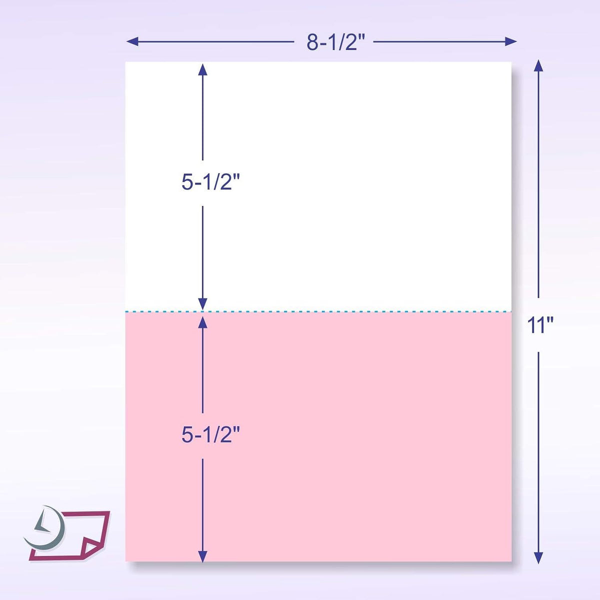NextDayLabels - Case of 2,500 Sheets 8-1/2 x 11" 2 Part Perforated Paper, Great for Invoices, Receipt, Statement etc. (White/Pink)