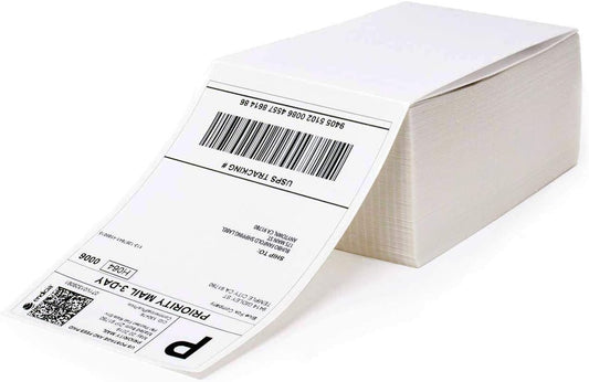 MFLABEL Fanfold 4" x 6" Direct Thermal Labels White Perforated Shipping Labels (20 Stacks)